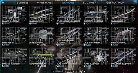 weapon blueprints warframe